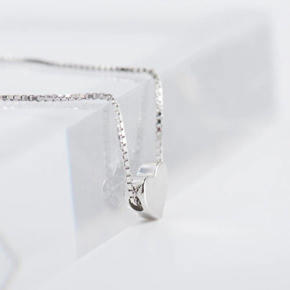 *NEW 925 Sterling Silver Simple Heart Necklace - Picture 6 of 10